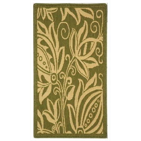 Safavieh 2 Ft. X 3 Ft. -7 In. Accent Indoor-Outdoor Courtyard- Olive And Natural- Machine Made Rug CY2961-1E06-2